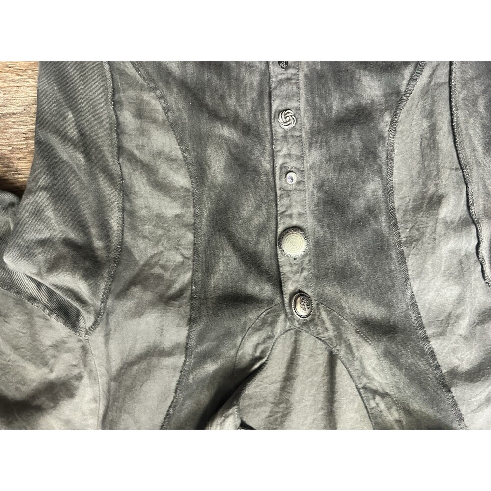 Parsley And Sage Gray Ruched Art To Wear Top Lagenlook Women’s M Buttons Fall - Picture 13 of 16